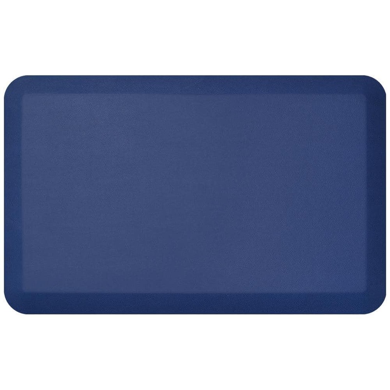 GelPro NewLife Designer Leather Grain Navy 20 in. x 32 in. Anti-Fatigue Comfort Kitchen Mat 106-16-2032-9