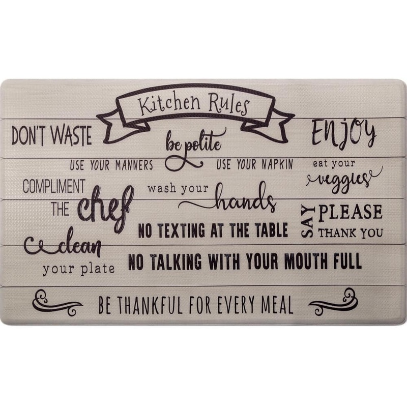 Home Dynamix Cozy Living Kitchen Rules Beige 20 in. x 36 in. Anti Fatigue Kitchen Mat 20-CZ23