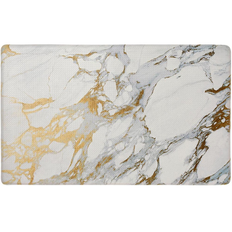 Home Dynamix Cozy Living Modern Marble Gold 17.5 in. x 30 in. Anti Fatigue Kitchen Mat 1-CZ05