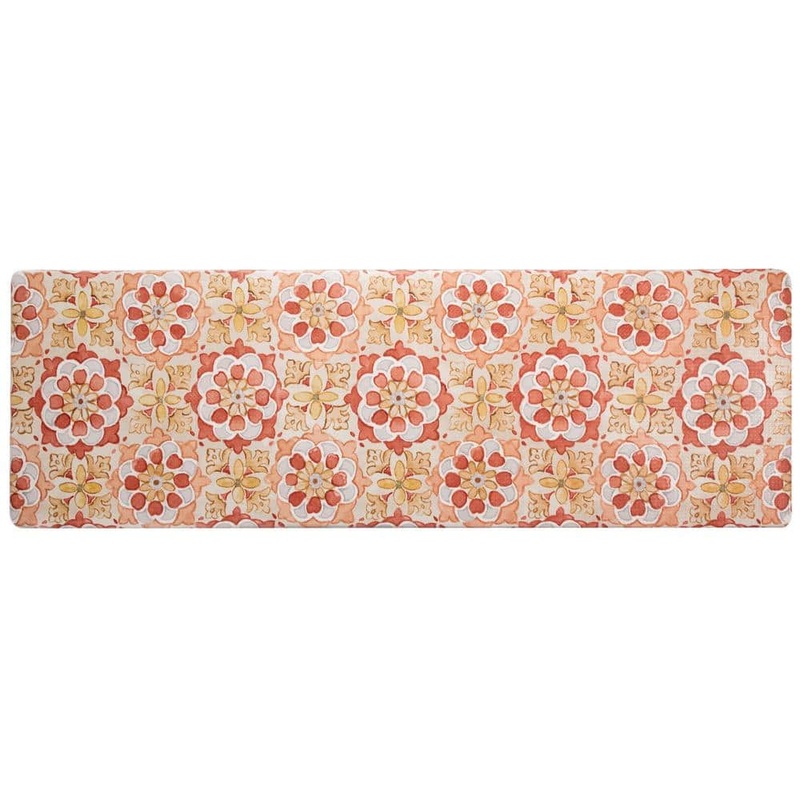 Home Dynamix Cozy Living Turkish Tile Spice Floral Red 17.5 in. x 55 in. Anti Fatigue Kitchen Mat 1A-CZ13