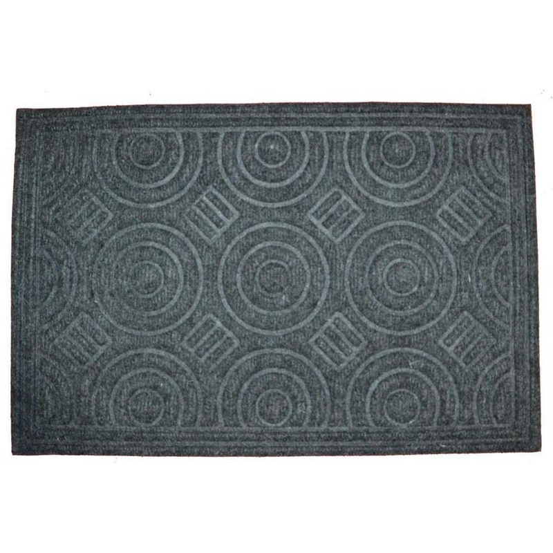 HomeRoots 27 in. x 16 in. Gray Synthetic Outdoor Door Mat 2000577895