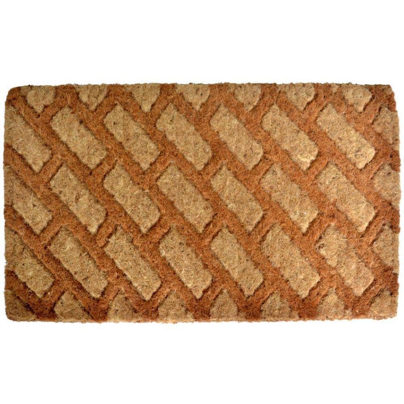 HomeRoots 30 in. x 18 in. Brown Coir Outdoor Door Mat 2000573935