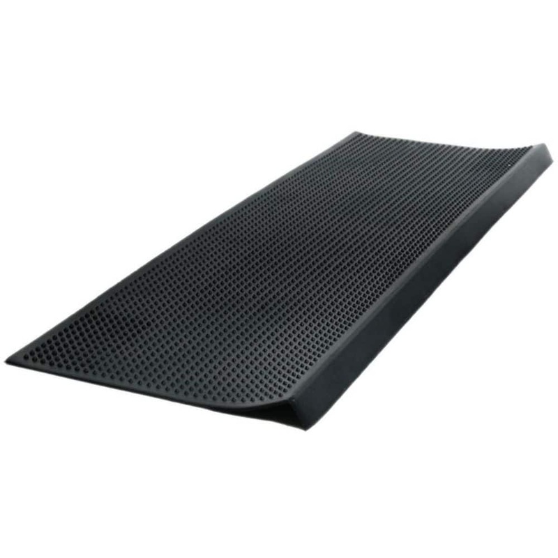 HomeRoots 30 in. x 9 in. Black Rubber Outdoor Door Mat 2000576950