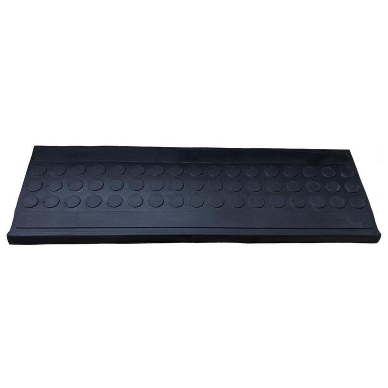 HomeRoots 30 in. x 9 in. Black Rubber Outdoor Door Mat 2000576951