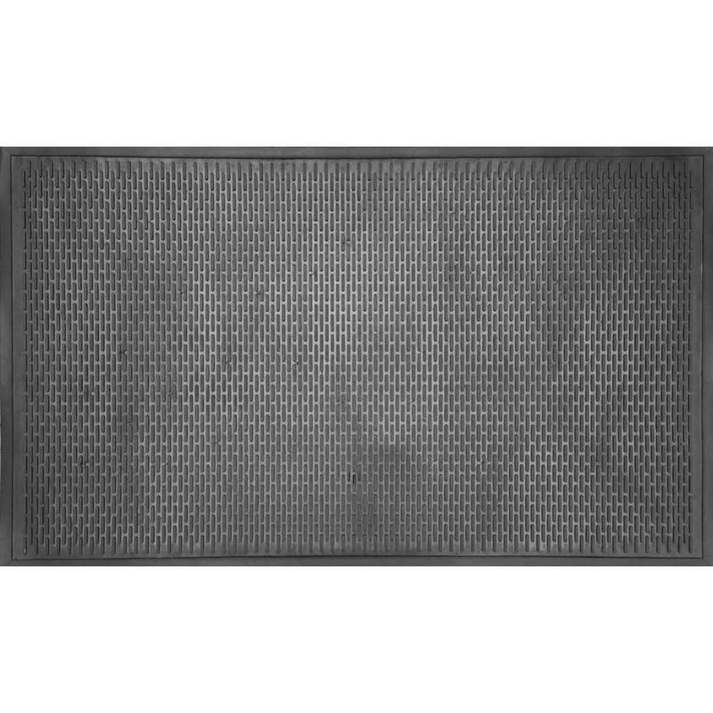 HomeRoots 59 in. x 35.5 in. Black Rubber Outdoor Door Mat 2000573981