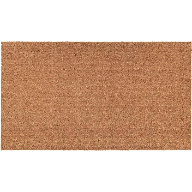 HomeRoots Brown 36 in. x 24 in. Coir Non-Slip Indoor/Outdoor Door Mat 2000555274