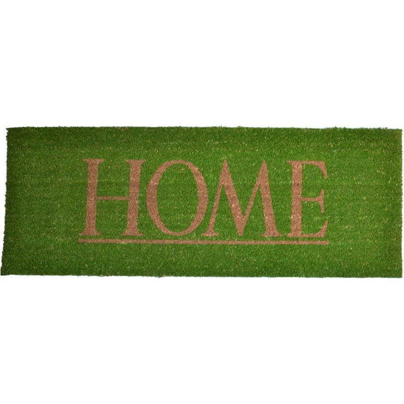 HomeRoots Green 48 in. x 18 in. Coir Non-Slip Indoor/Outdoor Door Mat 2000555518