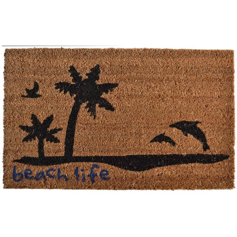 HomeRoots Multi-Colored 30 in. x 18 in. Coir Non-Slip Indoor/Outdoor Door Mat 2000555513