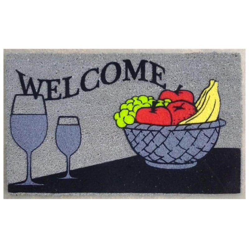 HomeRoots Multi-Colored 30 in. x 18 in. Coir Non-Slip Indoor/Outdoor Door Mat 2000555542