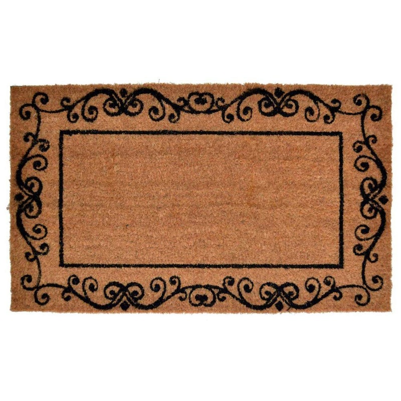 HomeRoots Multi-Colored 30 in. x 18 in. Coir Non-Slip Indoor/Outdoor Door Mat 2000555544