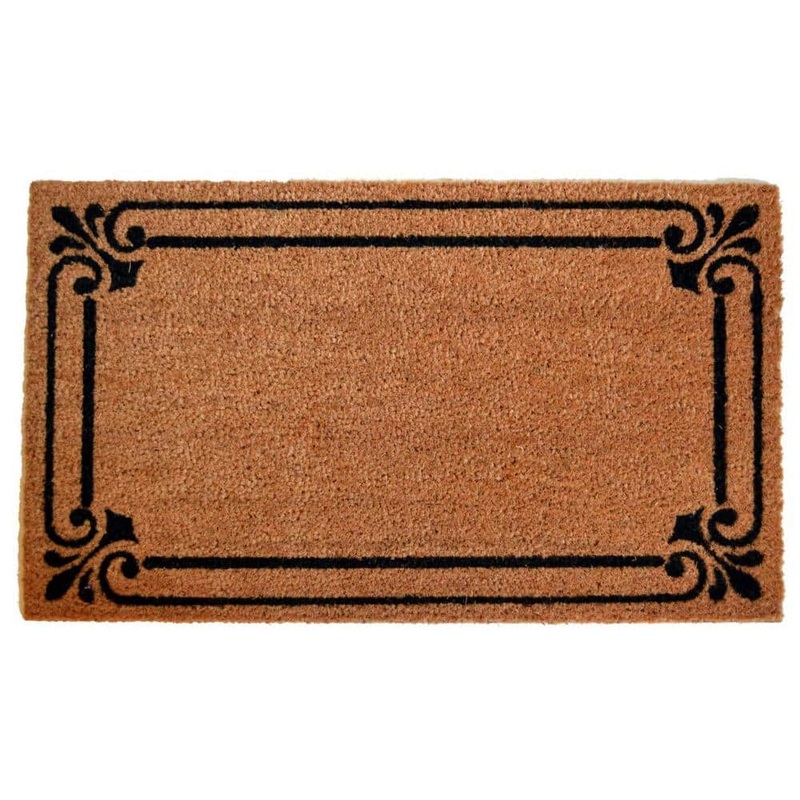 HomeRoots Multi-Colored 30 in. x 18 in. Coir Non-Slip Indoor/Outdoor Door Mat 2000555545