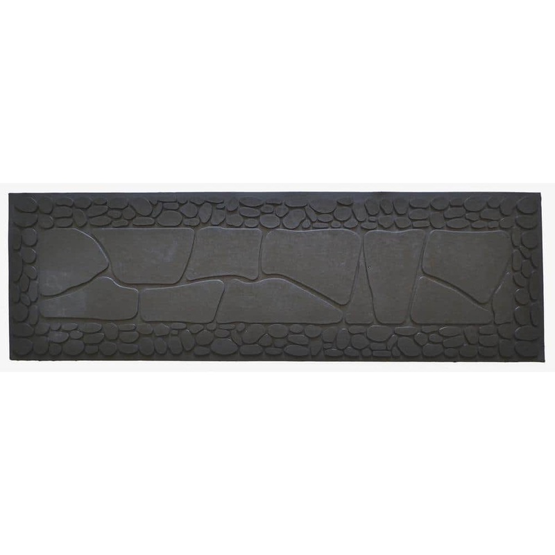Imports Decor Wrought Iron Stone Step Mat 33 in. x 10 in. Rubber Door Mat 827RBM