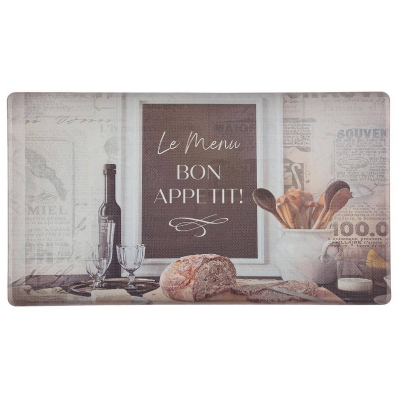 J&V TEXTILES Cloud Comfort Bon Appetit 18 in. x 30 in. Anti-Fatigue Kitchen Mat CC1030