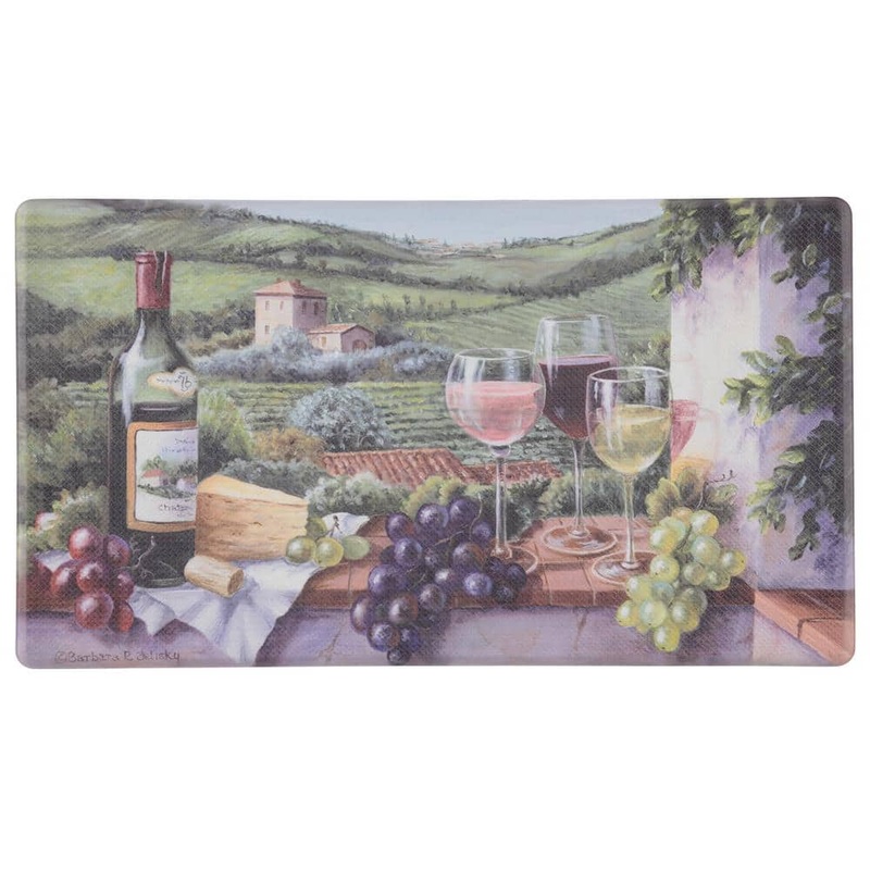 J&V TEXTILES Cloud Comfort Tasting Time 18 in. x 30 in. Anti-Fatigue Kitchen Mat CC7191