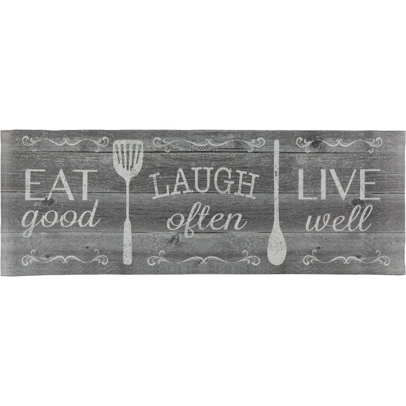 J&V TEXTILES Eat Laugh Live 19.6 in. x 55 in. Anti-Fatigue Kitchen Runner Rug DBC01