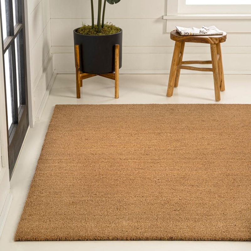 JONATHAN Y Peater Classic Casual Commercial Indoor Natural Coir Light Brown 6 ft. x 9 ft. Doormat CHG100A-6