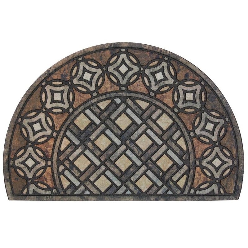 Mohawk Home Deco Tile Slice Brown 23 in. x 35 in. Doorscapes Estate Mat 597603