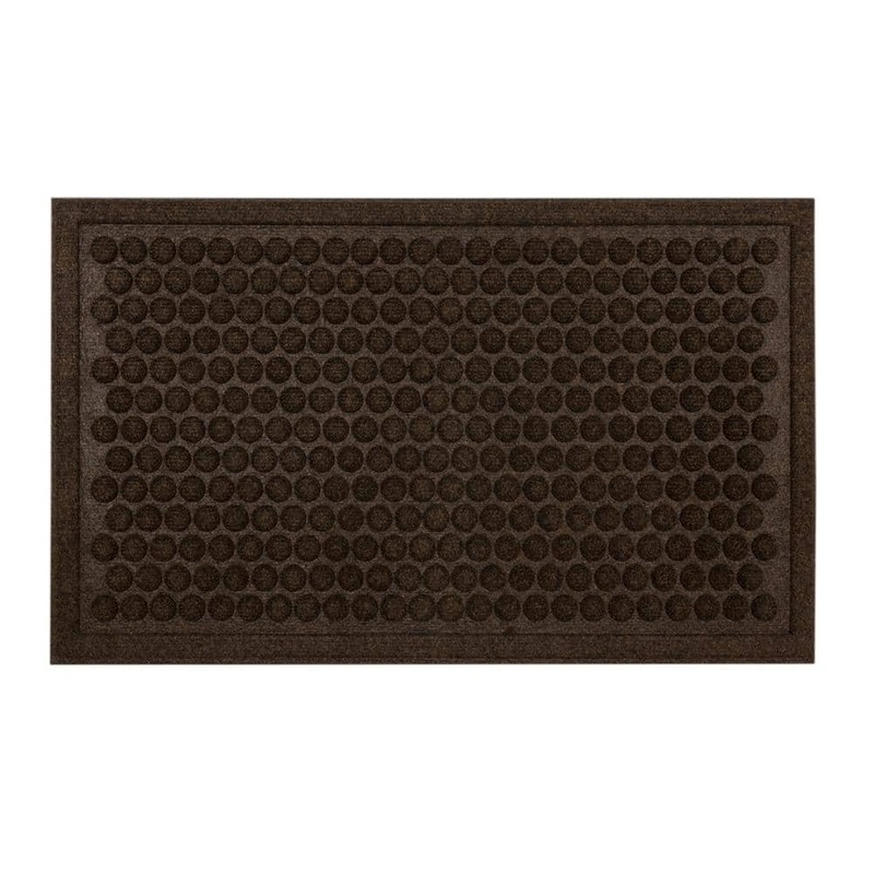 Mohawk Home Dots Brown Chocolate 18 in. x 30 in. Recycled Rubber Indoor/Outdoor Impressions Door Mat 488444