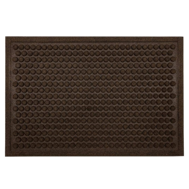 Mohawk Home Dots Brown Chocolate 36 in. x 48 in. Recycled Rubber Indoor/Outdoor Impressions Door Mat 476458