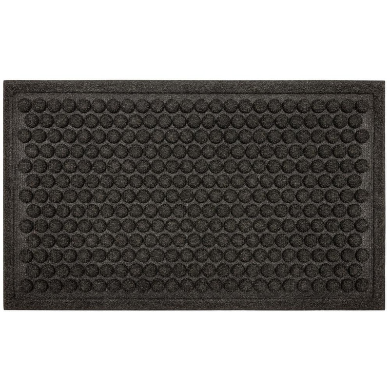 Mohawk Home Dots Grey Charcoal 24 in. x 36 in. Recycled Rubber Indoor/Outdoor Impressions Door Mat 482862