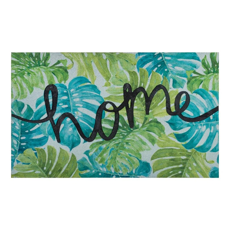 Mohawk Home Mixed Palm Home Multi 18 in. x 30 in. Recycled Rubber Indoor/Outdoor Door Mat 965372