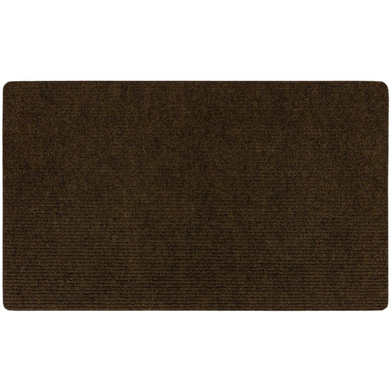 Mohawk Home Striped Utility Mat Brown Indoor/Outdoor 18 in. x 30 in. Utility Door Mat 824631