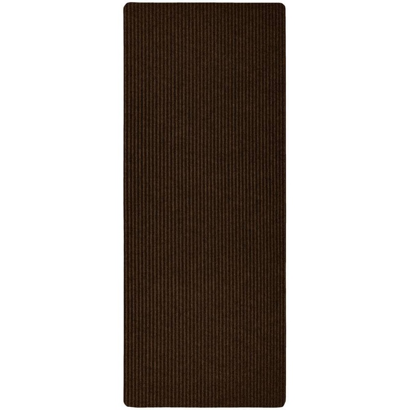 Mohawk Home Striped Utility Mat Brown Indoor/Outdoor 24 in. x 60 in. Utility Door Mat 824655