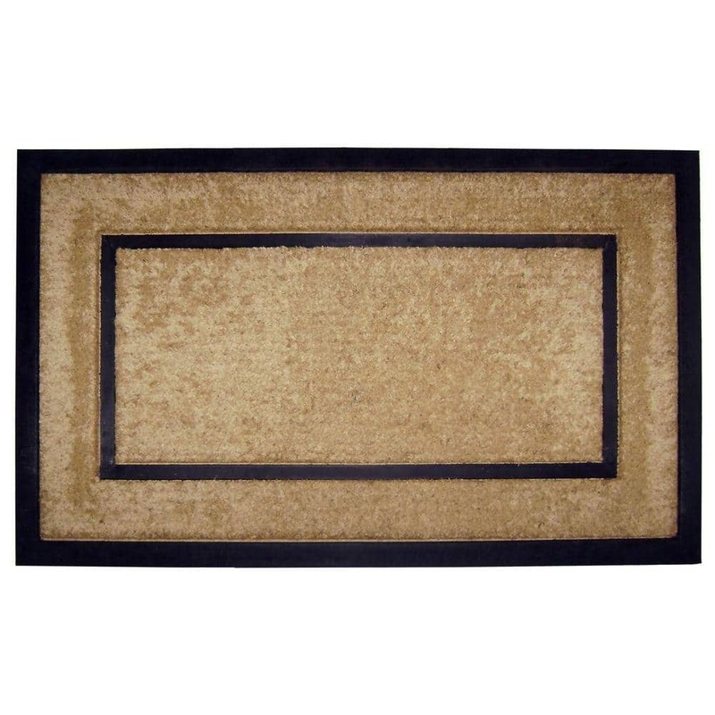 Nedia Home DirtBuster Single Picture Frame Black 22 in. x 36 in. Coir with Rubber Border Door Mat 18098