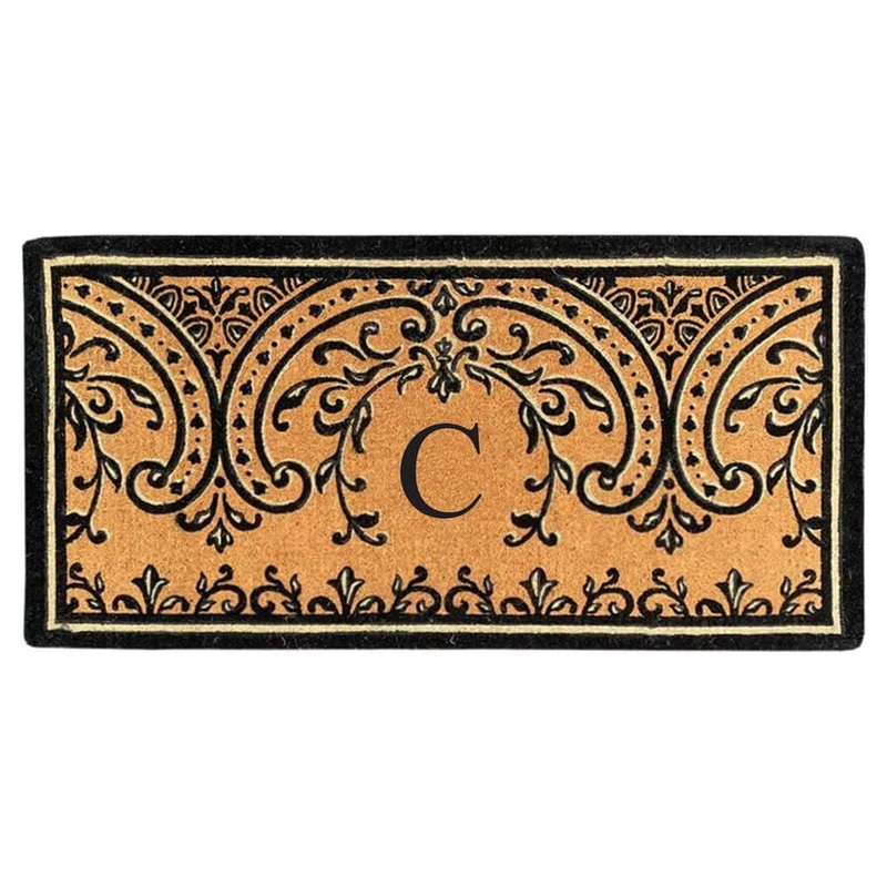 Nedia Home Heavy Duty Coir Easton 36 in. x 72 in. Monogrammed C Door Mat CNC3672