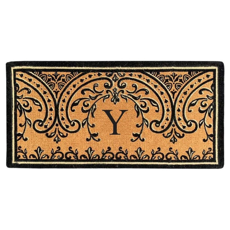 Nedia Home Heavy Duty Coir Easton 36 in. x 72 in. Monogrammed Y Door Mat CNY3672