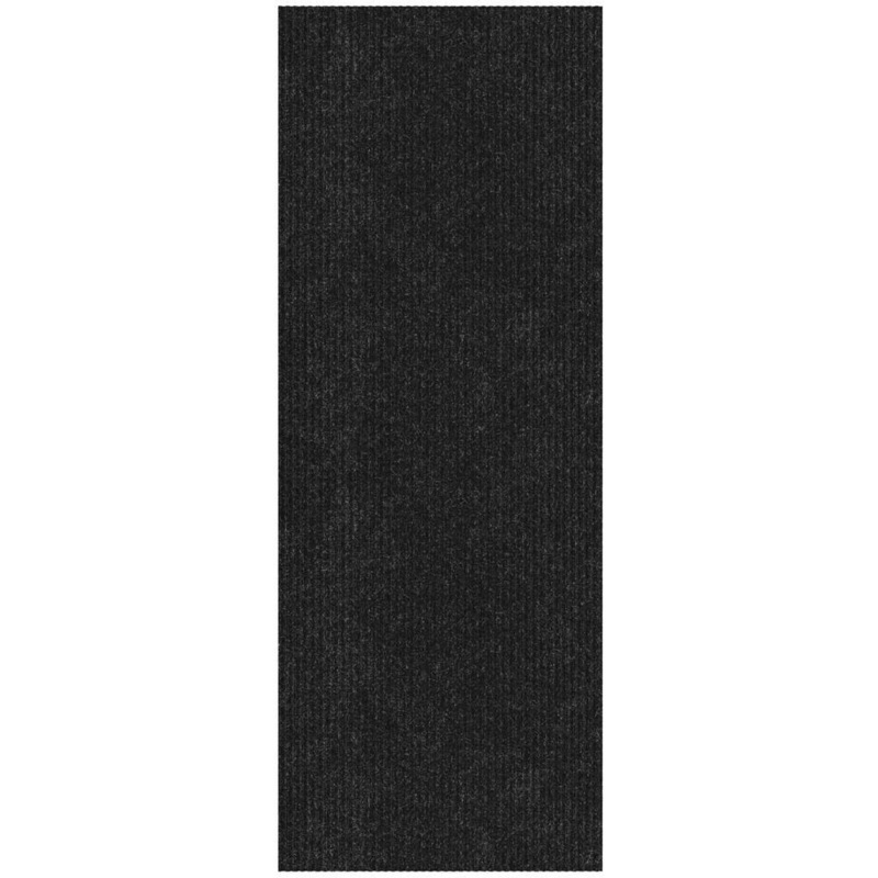 Ottomanson Outdoor Utility Collection Scrape Rib Non-Slip Custom Cut Entryway Mat, 2 ft. 7 in. x 5 ft., Black ERT704-36X60