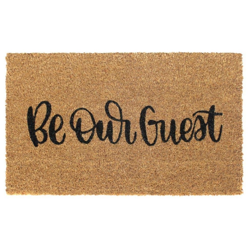RugSmith Black Be Our Guest 18 in. x 30 in. Doormat DM9433