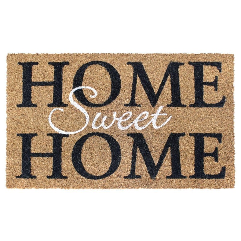 RugSmith Welcome Home Sweet Home White 18 in. x 30 in. Coir Non-Slip Outdoor Doormat DM5950