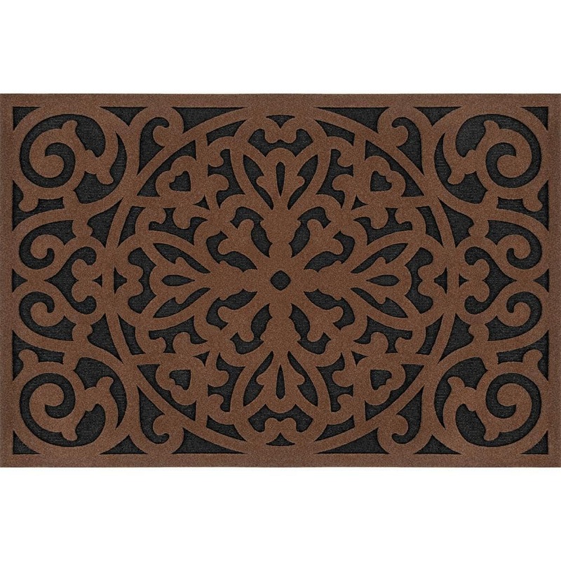 StyleWell Medallion Brown 24 in. x 36 in. Non-Slip Indoor Outdoor Door Mat 60780280324×36
