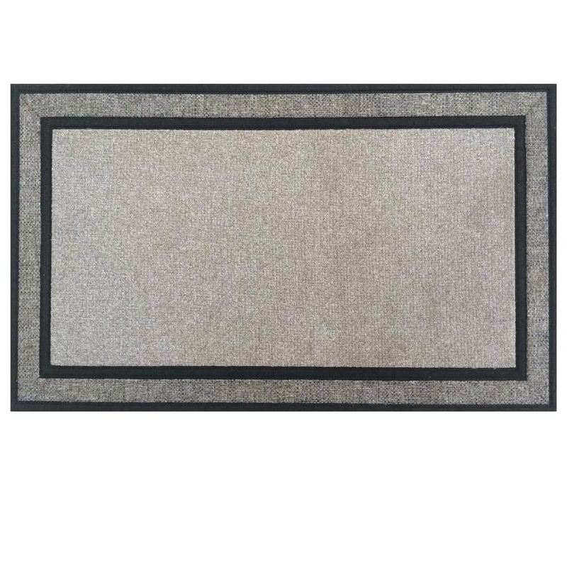 StyleWell Racetrack Gray 18 in. x 30 in. Rubber Non-Slip Outdoor Door Mat TH141103-20