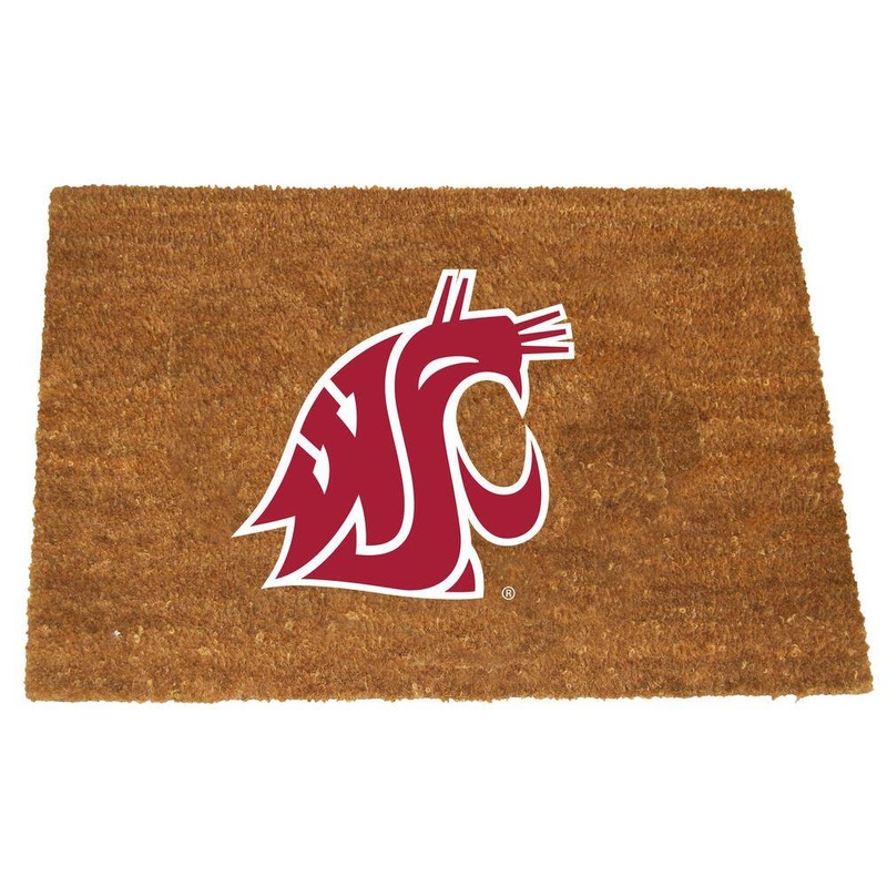 The Memory Company Washington St Brown 29.5 in. x 19.5 in. Coir Fiber Colored Logo Door Mat COL-WAS-1689
