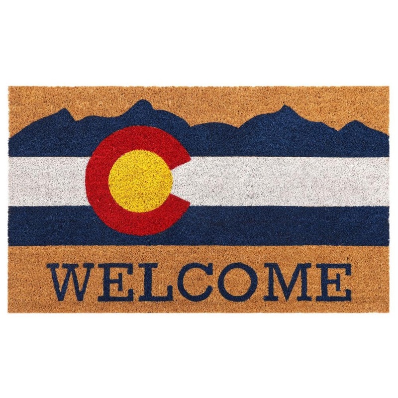TrafficMaster Colorado State Welcome Multi 18 in. x 30 in. Coir Non-Slip Outdoor Door Mat kera#280122-31