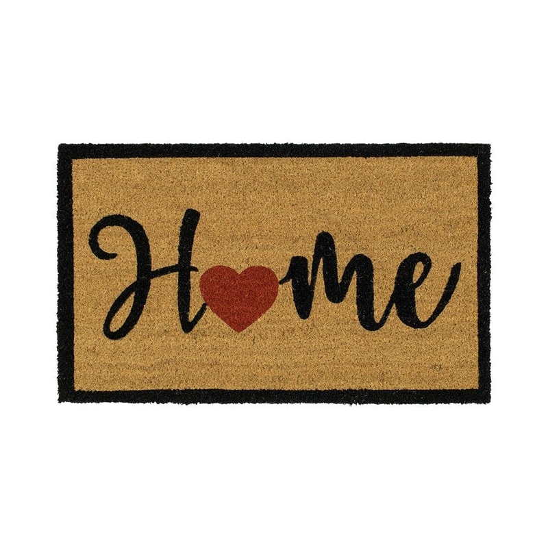TrafficMaster Welcome Home Heart Natural 18 in. x 30 in. Coir Non-Slip Indoor Outdoor Door Mat 607555