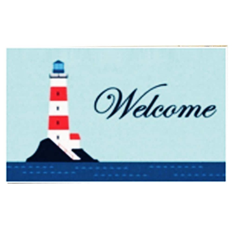 TrafficMaster Welcome Lighthouse Blue Multi 24 in. x 36 in. Coir Non-Slip Indoor Outdoor Door Mat HGH-41411