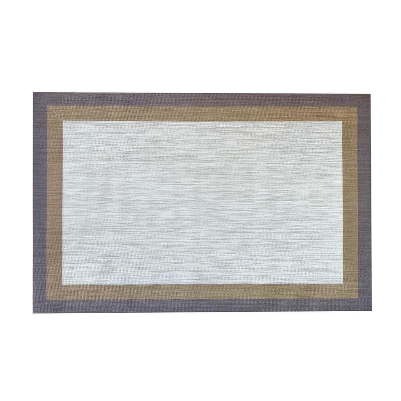 Unbranded Aspen Beige Woven Vinyl Home Kitchen Mat Waterproof Area Rug for Indoor/Outdoor 24 in. x 36 in. AS2436