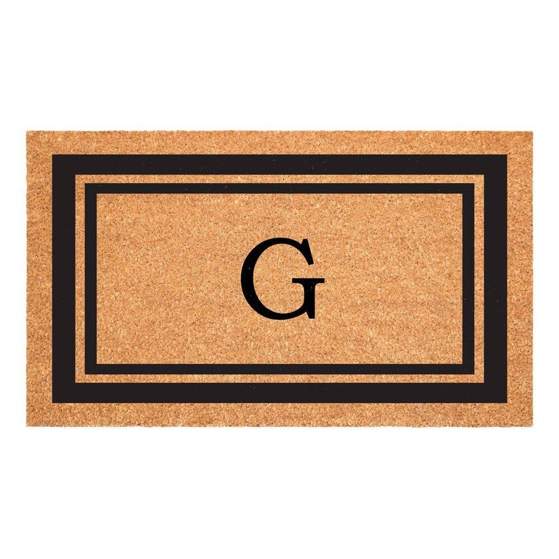 Calloway Mills Black Border Monogram Door Mat 18 in. x 30 in. (Letter G) 152961830G