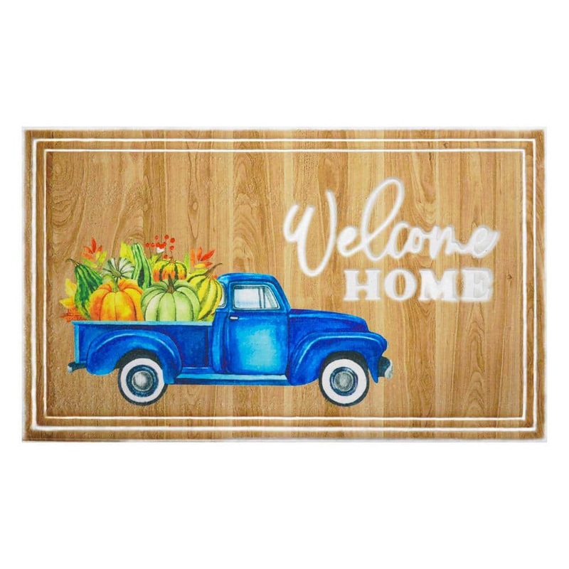 Calloway Mills Blue Truck Welcome Multi-Colored 18 in. x 30 in. Indoor/Outdoor Doormat 112971830