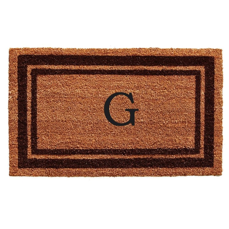 Calloway Mills Brown Border Monogram Door Mat 24 in. x 36 in. (Letter G) 152982436G