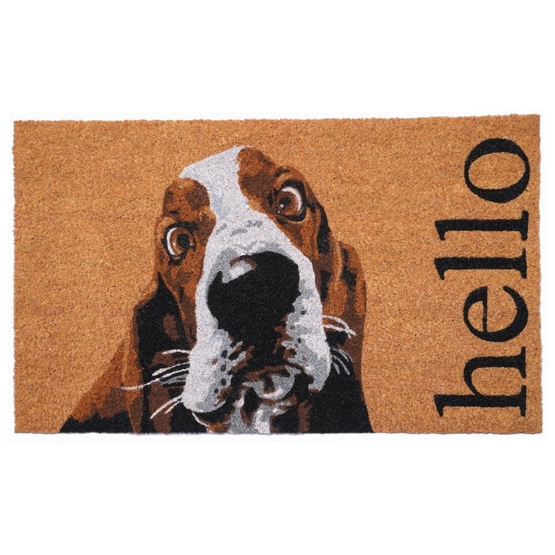 Calloway Mills Brown/White Basset Hound 24 in. x 36 in. Doormat 109572436