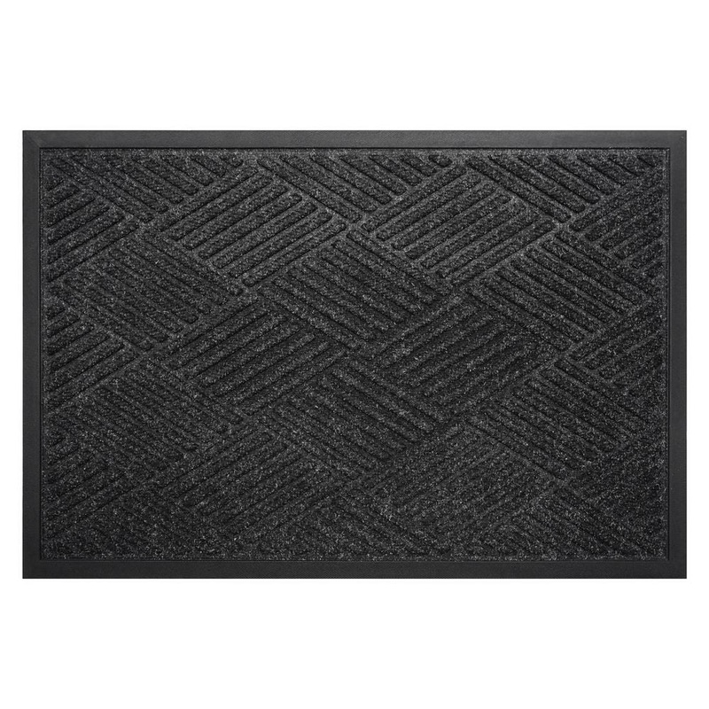 Calloway Mills Graphite Grid Charcoal 36 in. x 60 in. Multicolored Indoor/Outdoor Doormat 113170305