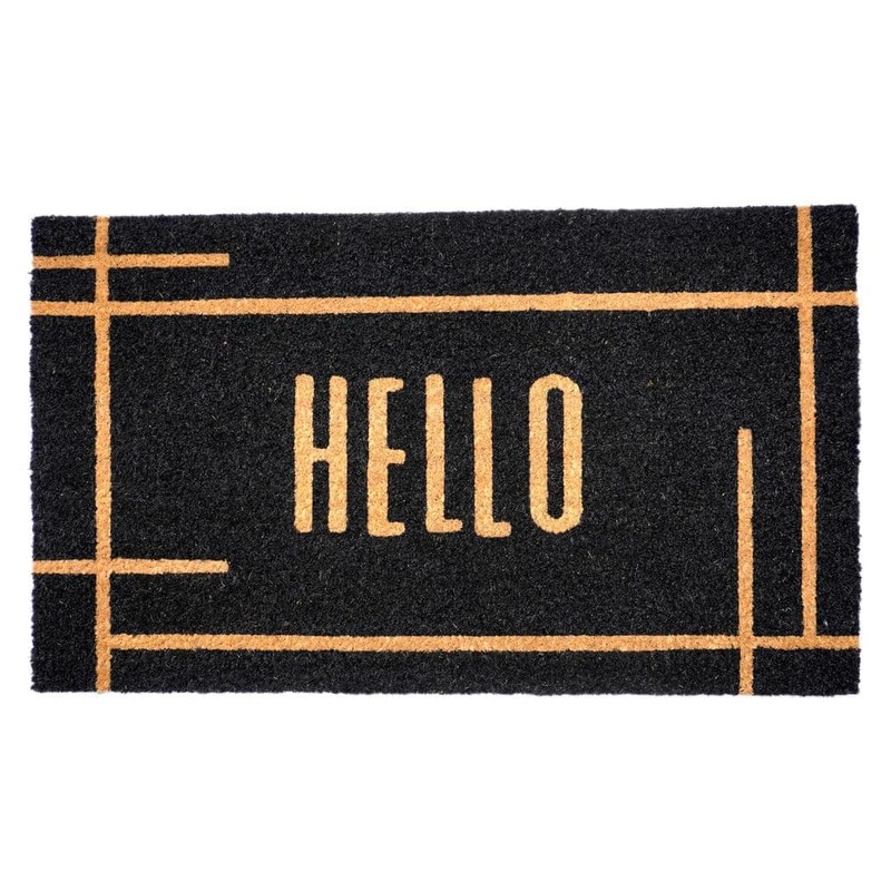 Calloway Mills Modern Black Hello Doormat 24