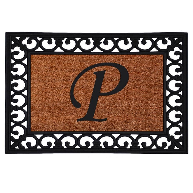 Calloway Mills Monogram Insert Door Mat 19 in. x 25 in. (Letter P) 180041925P