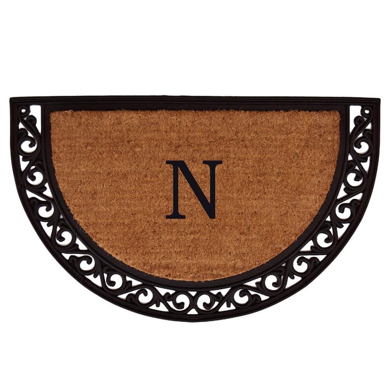 Calloway Mills Ornate Scroll 30 in. x 48 in. Coir Monogrammed Door Mat (Letter N) 100103048N