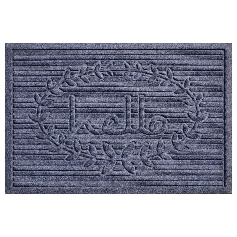 Calloway Mills Poly Hello Indoor/Outdoor Mat, 3′ x 5′, Dark Grey 103163660