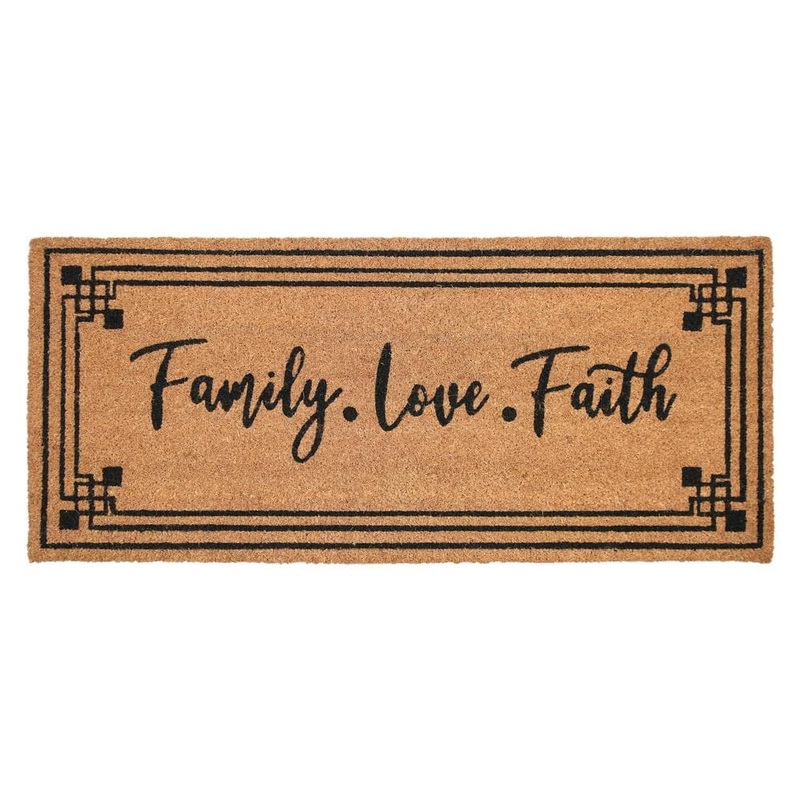Chesapeake Merchandising Chesapeake Coir Natural Black Non-Slip Indoor Doormat (20 in. x 46 in.) 60357